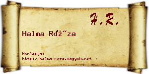 Halma Róza névjegykártya